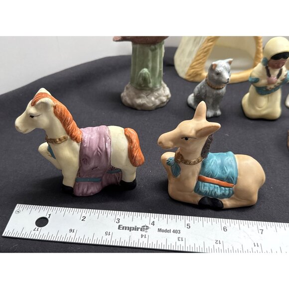 Native American Indian Inspired 13-Piece Porcelain Figurine Set VTG Hand Painted - Picture 2 of 16